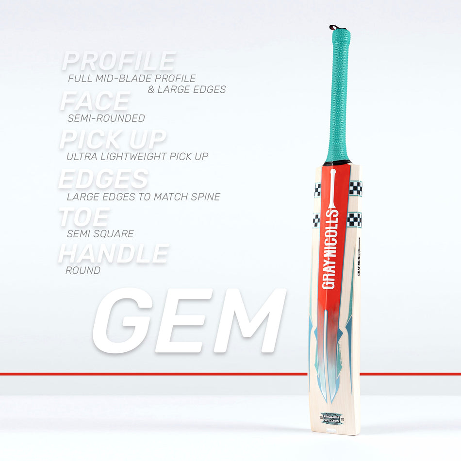 A cricket equipment ad featuring a close-up of a Gray-Nicolls bat, a woman padding up on a field, and another woman smiling while holding the bat in a stadium. Text reads: Engineered for Excellence.