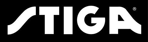 White STIGA logo in bold, stylized letters on a solid black background.