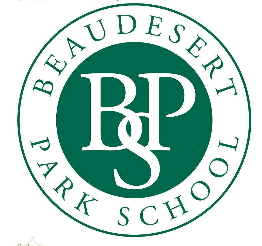 Circular green and white logo for Beaudesert Park School, featuring the initials BPS in large overlapping letters in the center, surrounded by the school name in a ring.
