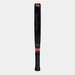 A Dunlop Galactica OS Padel Racket in black 3K carbon with red accents, labeled GALACTICA 05, features a textured black grip and Tri-Max reinforcement. Displayed upright against a plain white background.