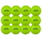 The Kookaburra Dimple Saturn Hockey Ball (12 Pack) features twelve lime balls by Kookaburra, arranged in a 3x4 grid—perfect for use as practice hockey balls during training sessions.