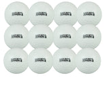 Twelve white Kookaburra Dimple Saturn Hockey Balls are arranged in a grid. Each has "SATURN" and "CRICKET TOURNAMENT" printed in black, making them an ideal unique training ball for multiple sports.