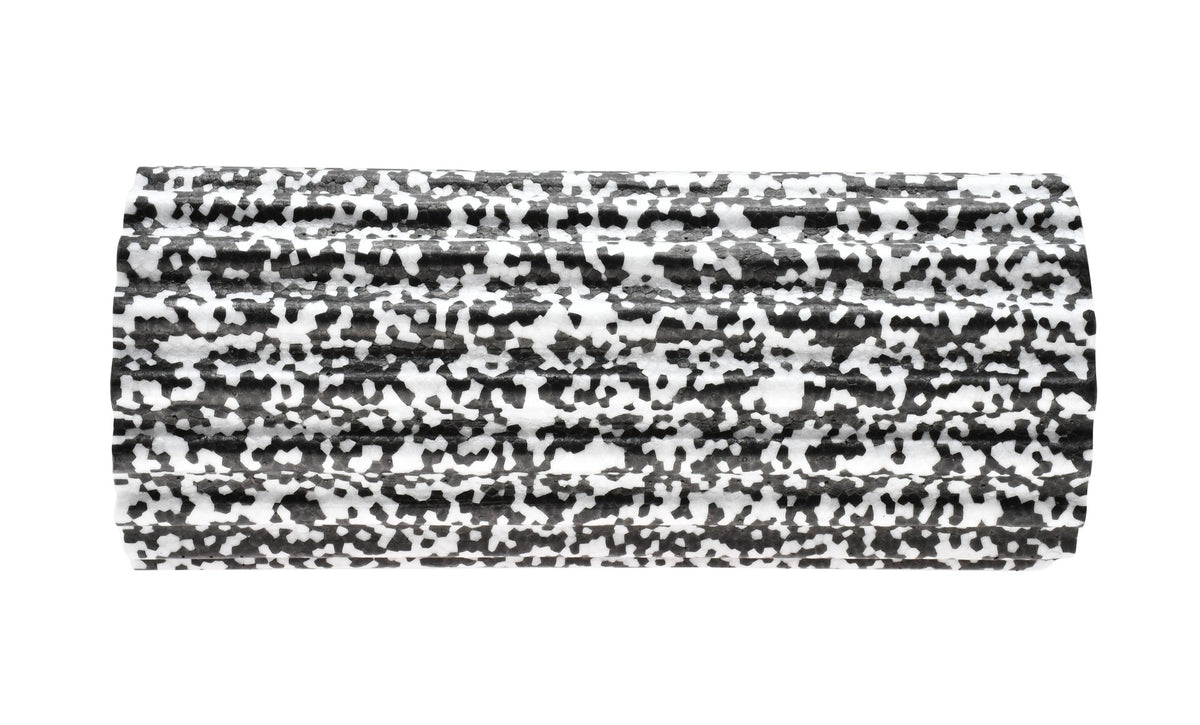 The Urban Fitness Foam Massage Roller by Urban Fitness features a black and white speckled, high-density, textured surface—ideal for deep tissue relief and muscle recovery—shown on a white background.