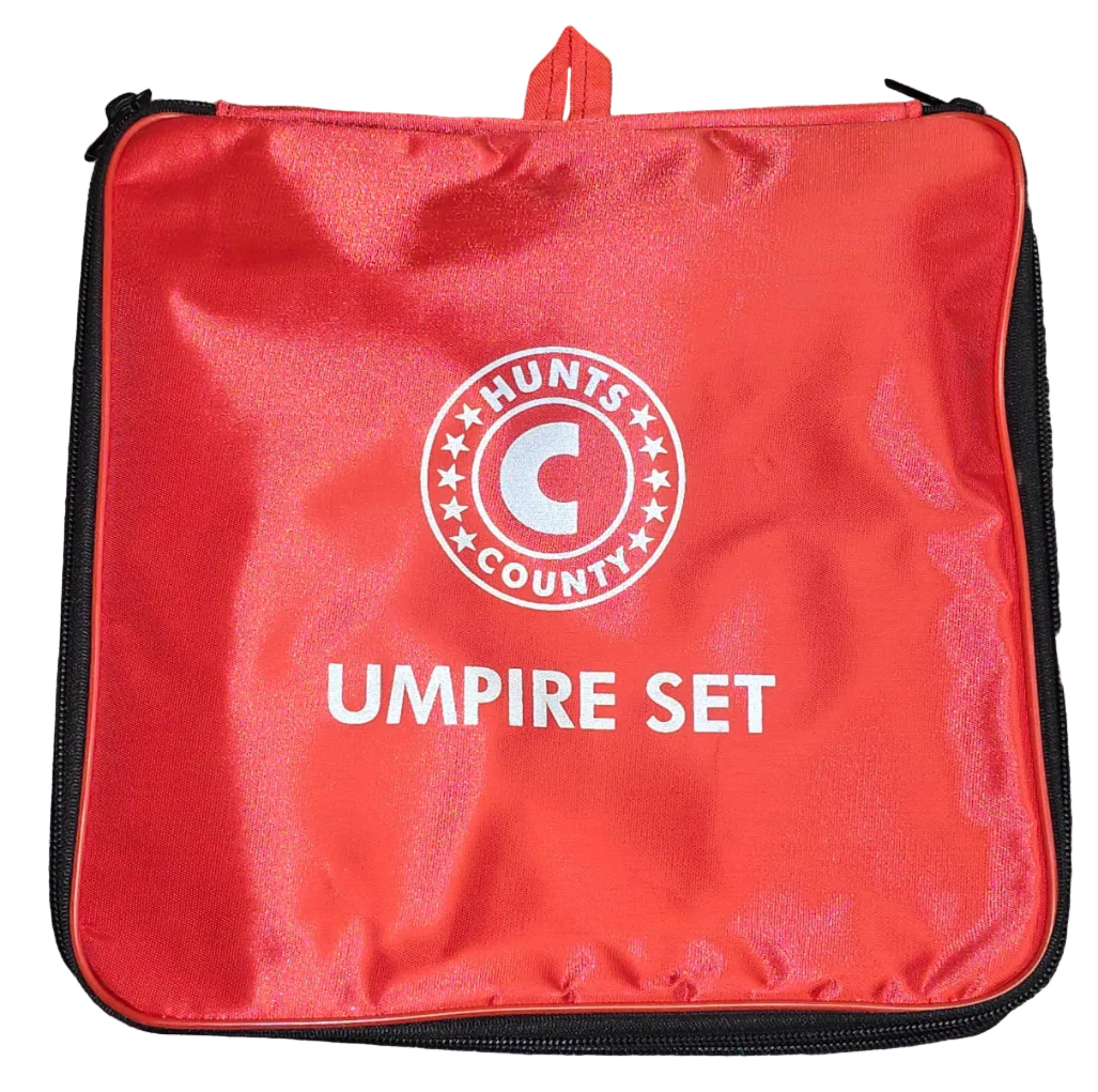 Hunts County Bats Umpire Set in a red zip storage case