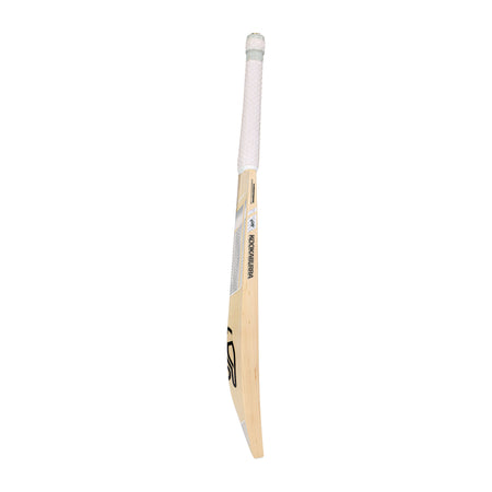 A Kookaburra Ghost Pro Players Edition Junior Cricket Bat 2026 with a white handle grip is displayed upright against a plain white background.