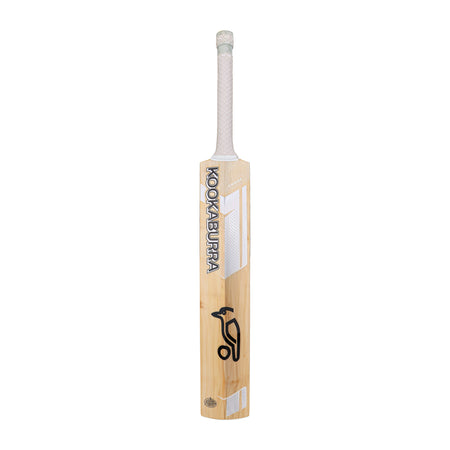 The Kookaburra Ghost Pro 3.1 Icon Junior Cricket Bat 2026, crafted from English willow with a white handle grip and black bird logo, is shown against a plain white background.