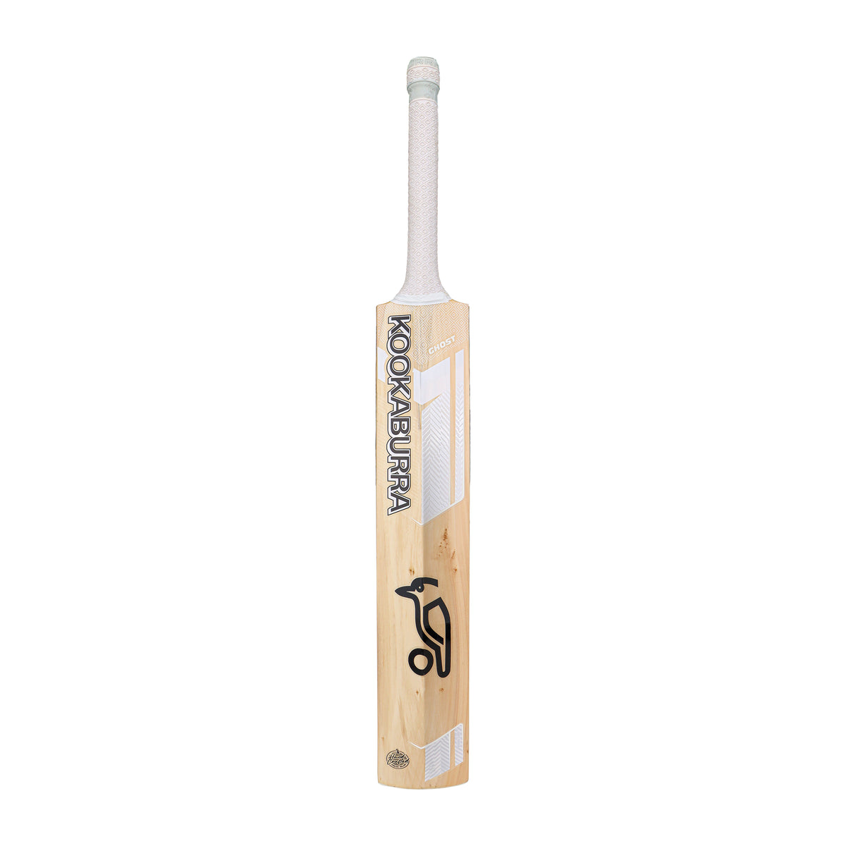 The Kookaburra Ghost 6.3 Select Junior Cricket Bat 2026 features a light wooden blade, white grip, and signature Kookaburra branding—ideal as a lightweight bat for young cricketers.