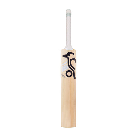 The Kookaburra Ghost 6.3 Select Junior Cricket Bat 2026 is a lightweight wooden bat for juniors, featuring a light handle and a vertical black abstract bird logo on the front.