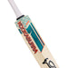 A close-up of the Kookaburra Nickel Pro 1.1 Players Select Cricket Bat 2026 displays its handle, green and red branding, and the Kookaburra logo on the English Willow blade—a professional-grade cricket bat built for performance.