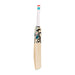 The Kookaburra Nickel Pro 1.1 Players Select Cricket Bat 2026, a Grade 1.1 English Willow bat with a white grip, red and turquoise accents, and the black Kookaburra bird logo, stands upright against a plain white background—a pro’s choice.