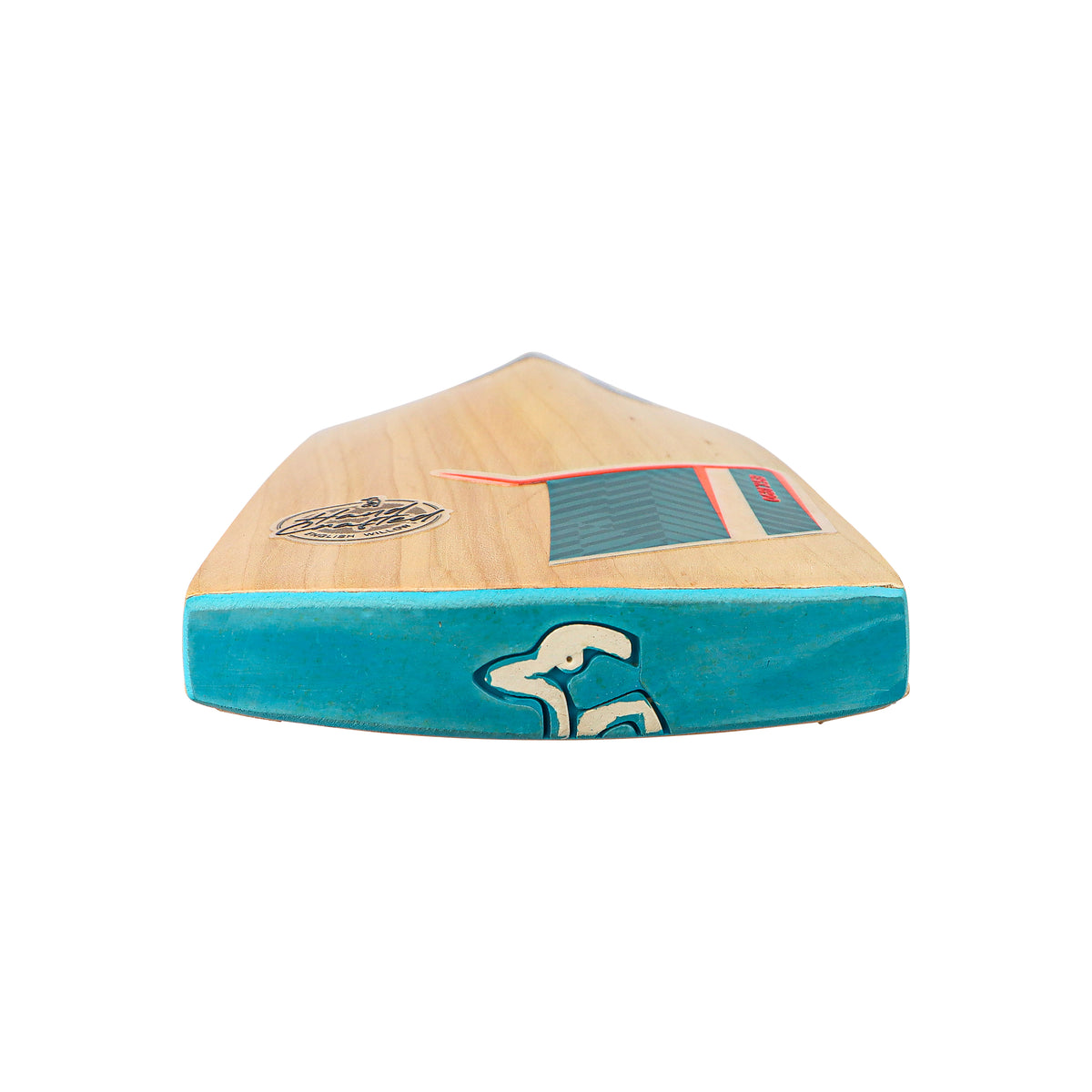 The Kookaburra Nickel Pro 3.1 Icon Junior Cricket Bat 2026 is shown from the toe, featuring a turquoise edge and prominent branding on the face, set against a white background.