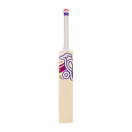 The Kookaburra Glare 4.1 Hero Cricket Bat 2026 features a full-profile wooden blade, white handle, and a purple-pink design with the brand’s bird logo—perfect for capturing that classic Kookaburra appeal.
