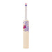 The Kookaburra Glare 6.1 Special Cricket Bat 2026 by Kookaburra features a white handle and bold purple, pink, and yellow bird-themed design on English Willow, standing upright against a white background.