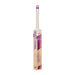 The Kookaburra Glare Max Cricket Bat 2026, featuring a white handle and pink, purple, and silver blade accents, is shown upright against a white background—ideal for power hitting.