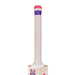 Close-up of the Kookaburra Glare Max Cricket Bat 2026 handle, featuring a textured white grip, a purple band near the top, and a pink band at the very top. The bat’s upper edge and part of its branding are visible.