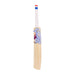 The Kookaburra Rapid Pro 2.1 Elite Cricket Bat 2026 by Kookaburra features a white grip, blue, red, and black graphics, a flat face, and rounded toe. This featherlight bat is displayed against a plain white background.