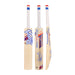 Three views of the Kookaburra Rapid 4.1 Hero Cricket Bat 2026, featuring a light wood finish, white grip, and blue, red, and black Kookaburra branding. The front, back, and side profiles are displayed against a white background.