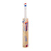 The Kookaburra Rapid 4.1 Hero Junior Cricket Bat 2026 by Kookaburra, made from quality English willow, has a white handle with grip tape and bold blue, red, and orange branding on the blade, shown upright against a white background.