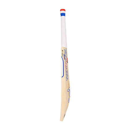 The Kookaburra Rapid 6.1 Special Cricket Bat 2026, a lightweight English Willow bat with a white grip and red-blue accents, features the KOOKABURRA branding on the side and is displayed upright against a white background.