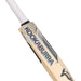 A close-up of the Kookaburra Prism 6.1 Special Cricket Bat 2026 showcases a white handle, bold KOOKABURRA branding, a shorter blade with longer handle design, and a light wood finish with black and silver accents.