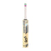 The Kookaburra Prism 6.5 Force Cricket Bat 2026 features a light wooden blade, white grip, and colorful handle bands. Standing upright on a plain white background, it's an ideal entry-level choice from Kookaburra.