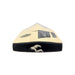Close-up of the flat bottom edge of a Kookaburra Prism 6.5 Force Junior Cricket Bat 2026, featuring Kookaburra logos and a black rubber insert at the base.