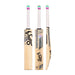 Three Kookaburra Prism 6.3 Select Cricket Bat 2026 models are shown: front, back, and side views, each with a white grip, black Kookaburra branding, and Grade 5 English willow construction.