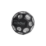 The Waboba Dark Side of Moon Ball by Waboba is a silver hyper-bouncing ball with metallic dots and circular indents, displayed on a plain white background.