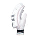 A single Kookaburra Prism 4.1 Batting Glove 2026 by Kookaburra, shown from the side on a white background, features black and teal accents, padded sections, mesh ventilation, a durable leather palm, and an adjustable wrist strap.
