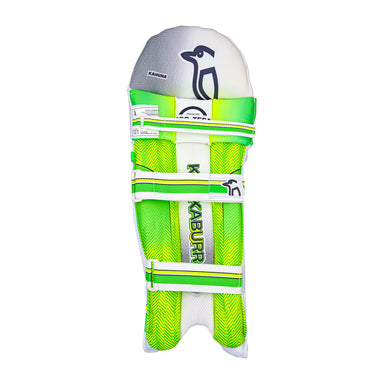 The Kookaburra Kahuna 3.1 Batting Pads 2026 offer Grade 3 protection, making these green and white pads an ideal choice for cricket players seeking reliable safety and comfort at the crease.