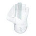 The Kookaburra SC 1.1 Wicket Keeping Glove 2026 by Kookaburra, shown palm-up on a white background, features a white left-handed design with grey accents and a wrist logo, crafted in the aniline sheep leather glove style.