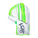 The Kookaburra LC 4.0 Wicket Keeping Gloves 2026 are white with neon green accents, a black bird logo, and Kookaburra branding on the back, available in Adult and Youth sizes.