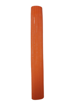 The Hunts County Wave Rubber Bat Grip by Hunts County is a long, cylindrical orange grip with a wavy textured pattern, displayed upright on a white background.