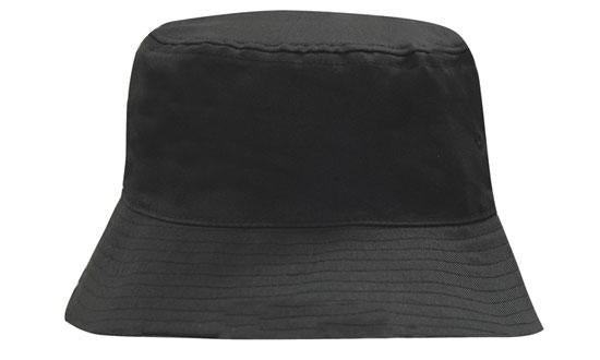 The Martin Berrill Sports Breathable Bucket Hat in black features durable polyester twill, a soft round crown, and a downward-sloping brim, displayed against a white background.
