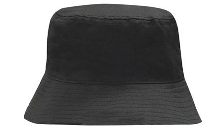 The Martin Berrill Sports Breathable Bucket Hat in black features durable polyester twill, a soft round crown, and a downward-sloping brim, displayed against a white background.