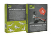 Two green Urban Fitness boxes are shown, each featuring a 2m TPE Resistance Band with product details and exercise illustrations. One box displays a man using the Urban Fitness red band for seated rowing exercises.