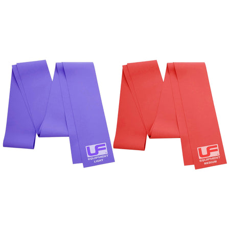 The Urban Fitness 2m TPE Resistance Band in Red - Medium, latex-free and ideal for workouts or physical therapy, is displayed on a white background.