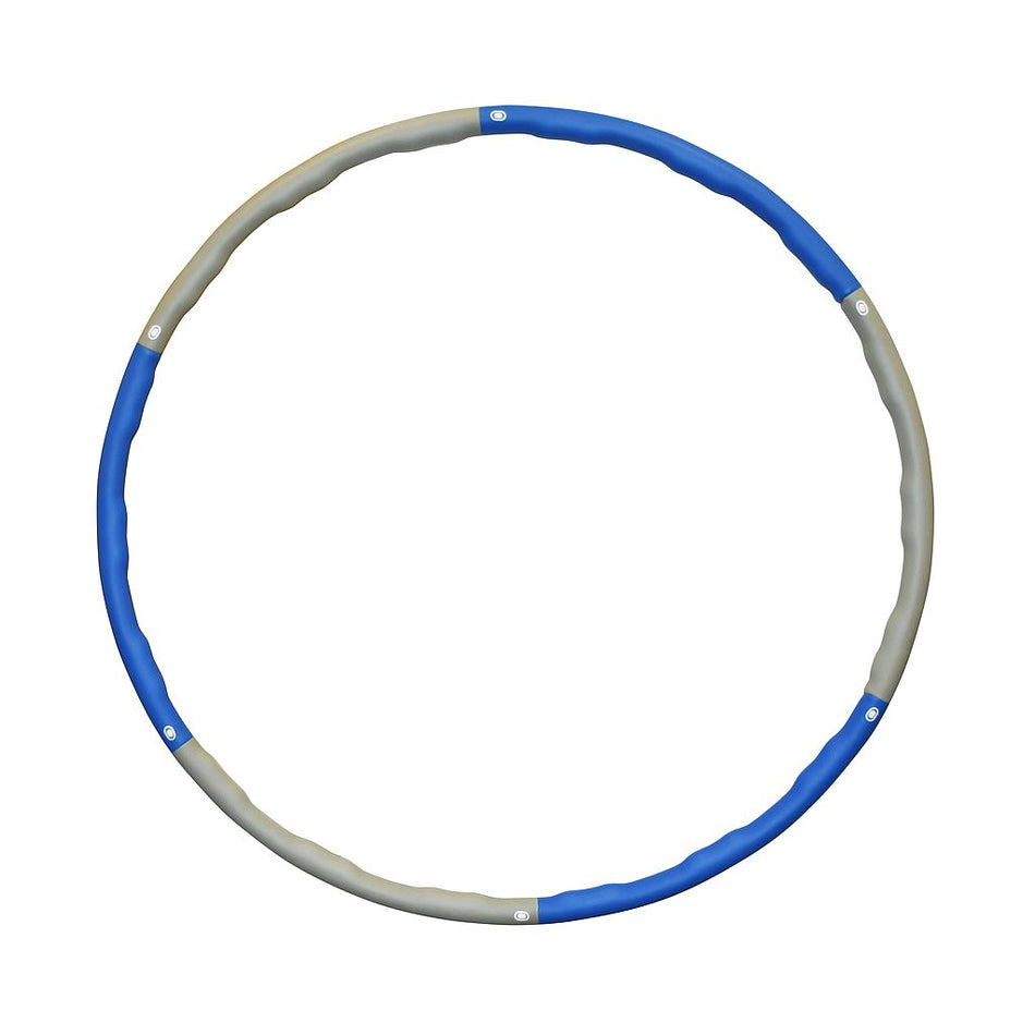 The Urban Fitness Weighted Hula Hoop by Urban Fitness is shown in a perfect blue and gray circle on a white background, making it ideal for core workouts and muscle stimulation.