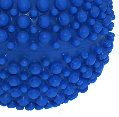 The Urban Fitness Ultimate Soft Massage Ball by Urban Fitness features a blue, textured surface with rounded bumps and nodules, making it ideal for muscle recovery and deep tissue relief.