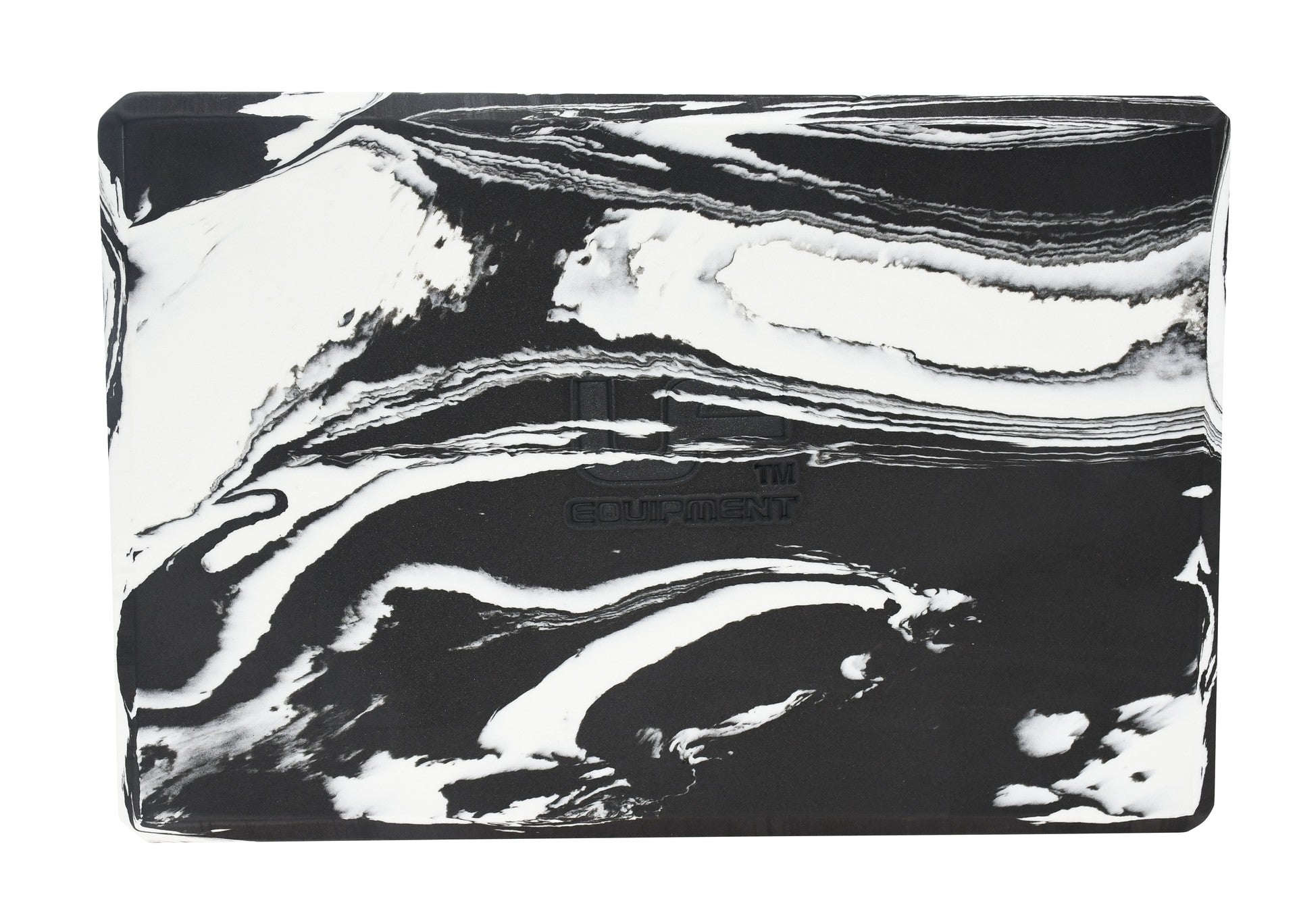 The Urban Fitness Marbled Yoga Block features a rectangular shape with a black and white marbled pattern, swirling designs, and the "Urban Fitness" logo on its surface. The lightweight block is shown against a plain white background.