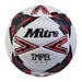The Mitre Impel Evo Football by Mitre comes in a White/Black/Red colorway and features bold geometric patterns with the large Mitre logo.