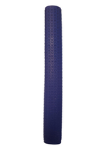 The Hunts County Wave Rubber Bat Grip by Hunts County is a long, blue, cylindrical grip with a wavy textured surface, resembling a cricket bat grip, standing upright against a white background.