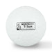 A white Kookaburra Dimple Titan Hockey Ball, featuring a bird logo and dimpled surface, is shown against a plain background—perfect for improving passing strength.