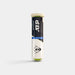 A tube of Dunlop ATP Championship Tennis Balls holds 4 balls and features a black, white, and blue label; it stands upright against a plain white background.