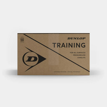 The Dunlop Trainer Tennis Ball (6 Dozen Box) is perfect for storing Dunlop pressureless training balls used in coaching sessions.