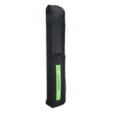 The Kookaburra Vex Hockey Kitbag 2025 is a black rectangular bag with a zippered top pocket, padded carrying strap, and a green front label with the Kookaburra brand name and logo.