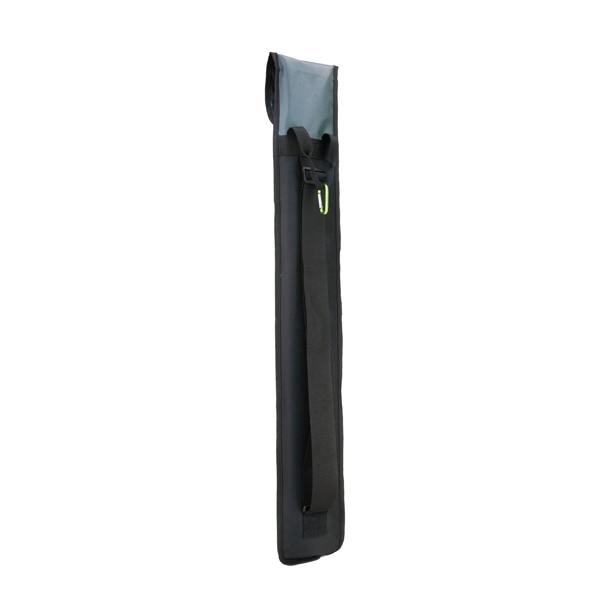 The Kookaburra Octane Stickbag 2025 by Kookaburra is a long, rectangular black bag with a top flap closure and an adjustable shoulder strap, shown against a plain white background.
