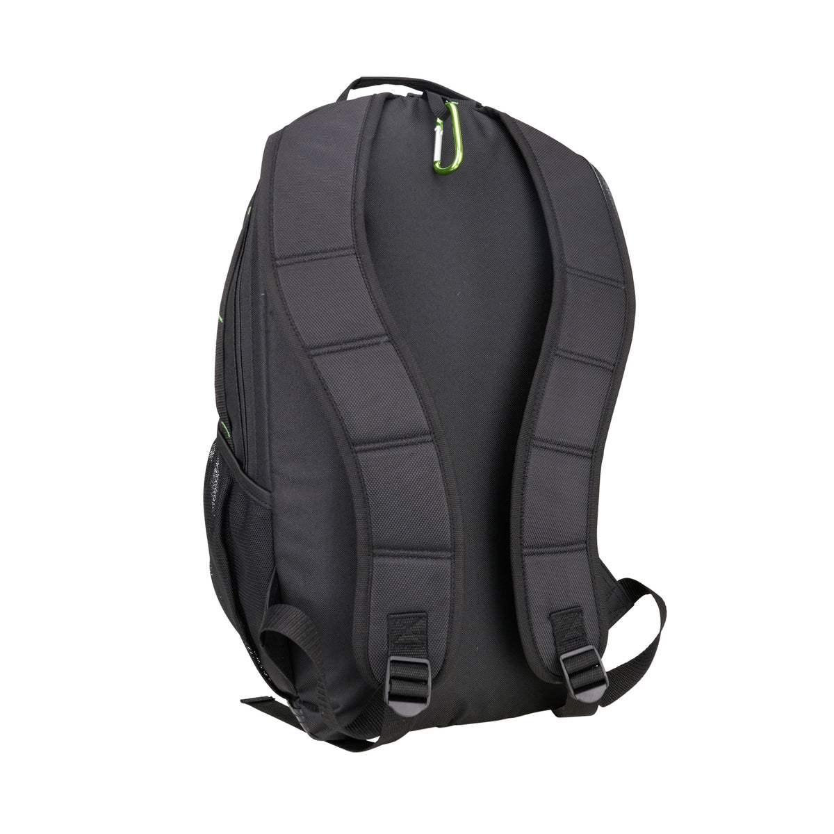 The Kookaburra Apollo Hockey Rucksack 2025 by Kookaburra is shown upright on a white background, featuring padded adjustable shoulder straps, a top carry handle, and green zipper accents.