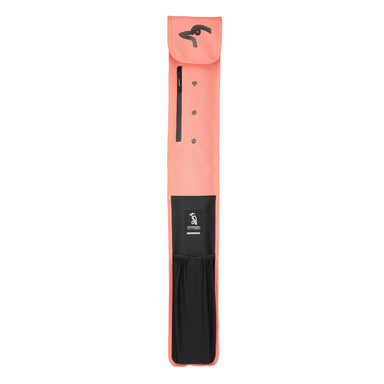 The Kookaburra Octane Hockey Stick Bag 2026 by Kookaburra is pink and black with a flap top, zippered and extra storage pockets, bird and kangaroo logos, plus an adjustable shoulder strap for comfort.