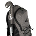The Kookaburra Edge Rucksack 2026 in gray with black accents features ergonomic design and a padded laptop sleeve, while a black-and-white Kookaburra field hockey stick with the logo fits securely in its side pocket.